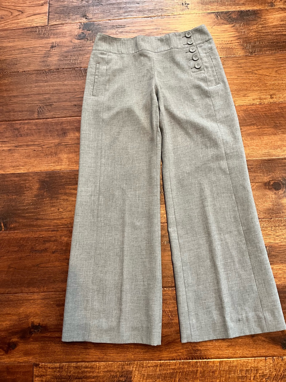 CABi. LIGHT GRAY POLYESTER DRESS PANTS. SIZE 6. EXCELLENT.